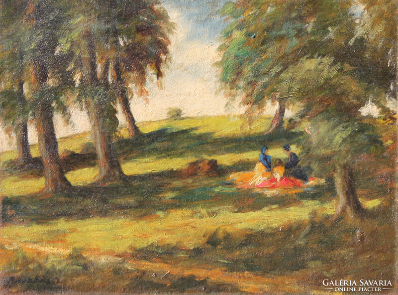 Barabás István: Piknikezők a Jókai dombon, 1935