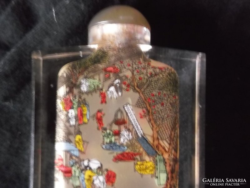 Kínai illatszeres üveg, miniatűr kézi festésű