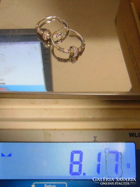 Silver earrings 8.1 g, 925%, 3 cm diameter
