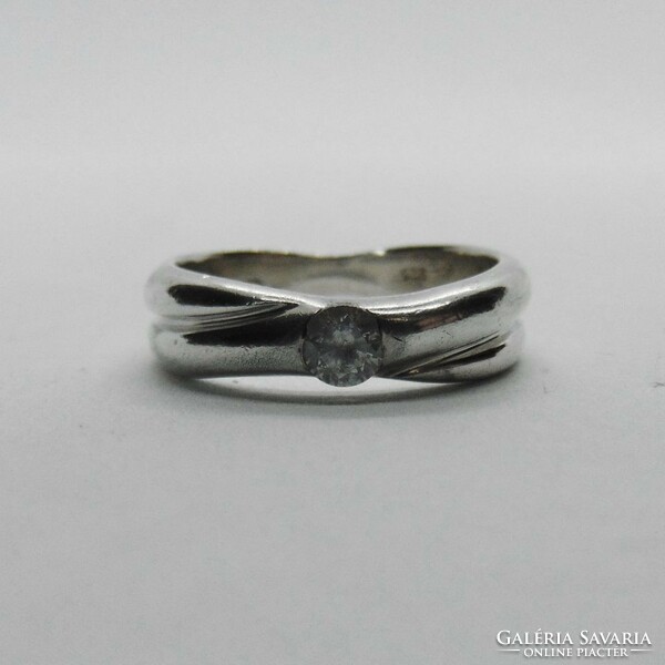 Köves ezüst gyűrű 4,6 g, 925% 57-es