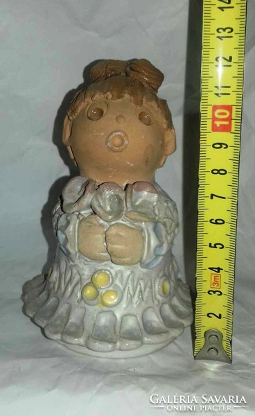Ask - Antalfiné Saint Katalin ceramic figurine - little girl with flowers