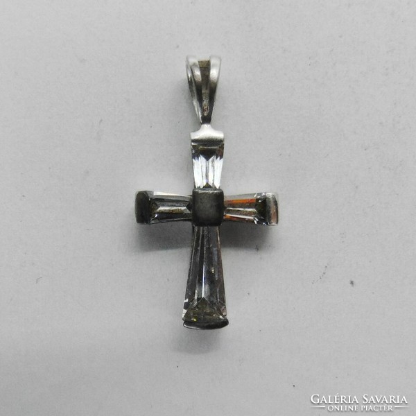 Silver cross with stone 1.7 g, 925%