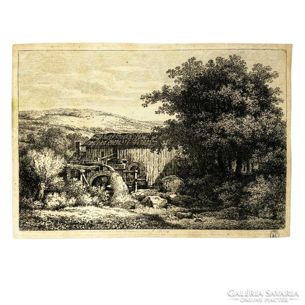 Unknown painter - water mill - 19 no. - Engraving
