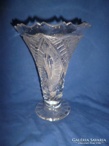 Hand polished glass vase