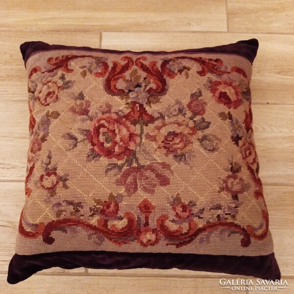 Antique tapestry decorative pillow, 45 x 45 cm
