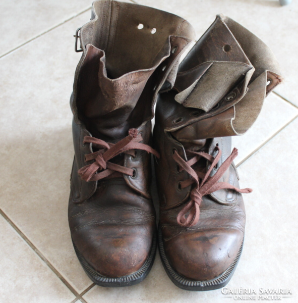Old military boots, kangaroo