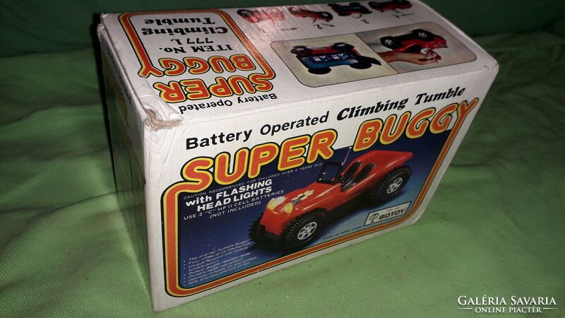 1970.Régi első széria BOTOY elemes SUPER BUGGY eredeti dobozával 18cm MŰKÖDŐ GYŰJTŐI a képek szerint