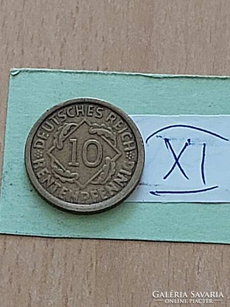 Germany 10 reichspfennig 1924 g karlsruhe, aluminum bronze xi