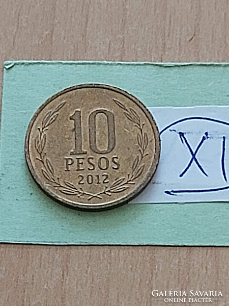 Chile 10 pesos 2012 nickel-brass bernardo o'higgins xi