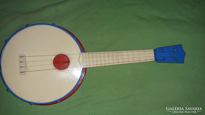 Old Polish hard plastic toy instrument banjo with original box 40 cm according to the pictures
