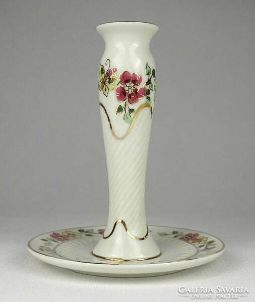 1Q724 butterfly butter colored Zsolnay porcelain candle holder 14 cm