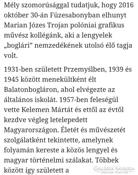 Trojan Marian József: A kenyér születése "1972"