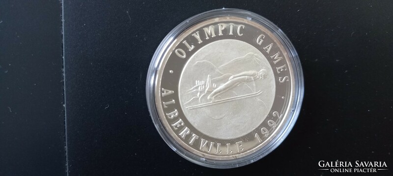 Olimpiai játékok 1992 Albertville emlékérme sorozat síugrás sorszámozott színezüst