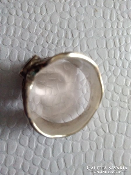 Különleges gránát köves ezüst gyűrű