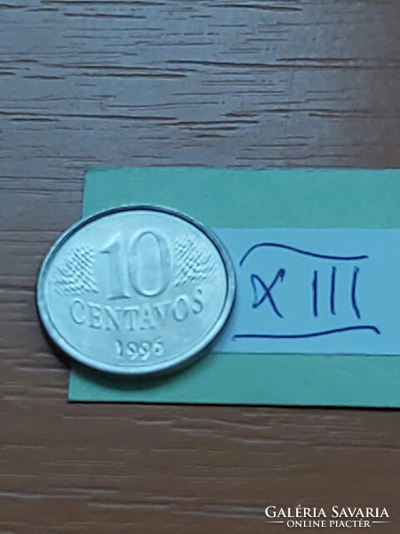 Brazil brasil 10 centavos 1996 stainless steel xiii