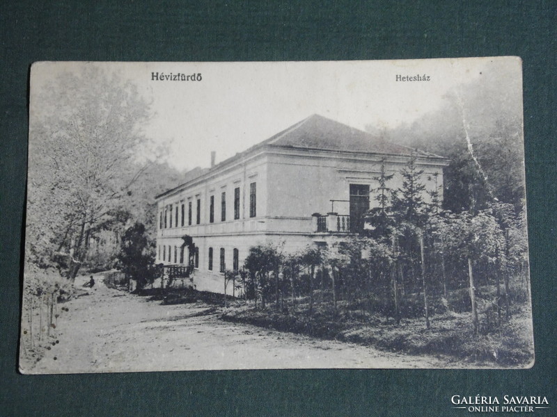 Képeslap, Postcard, Hévíz Hetesház, látkép részlet, 1918