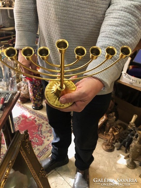 Hanukkah candle holder, 18 cm high, in a beautiful base. Made of copper