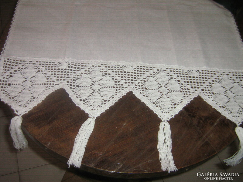 Beautiful vintage style double hand crocheted flower lace stained glass curtain