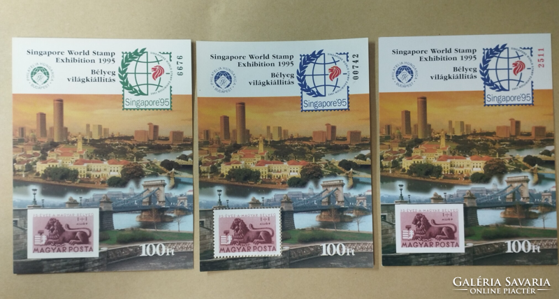 1995.Singapore 95 commemorative sheet** 3 types