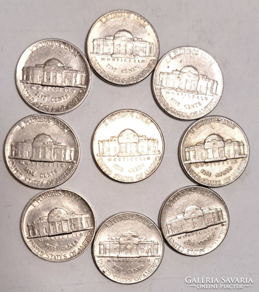 9 darab  USA 5 Cent (T-37)