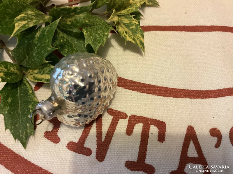 Old glass mini miniature floral heart Christmas tree decoration