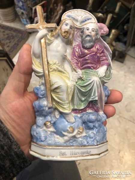 1900 Holy Trinity porcelain statue, height 18 cm.