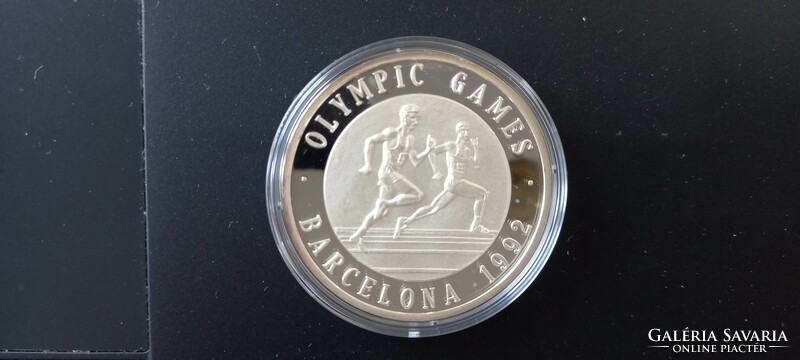 Olympic Games 1992 Barcelona commemorative medal series running numbered color silver