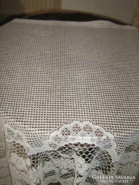 Wonderful vintage style white openwork floral stained glass curtain