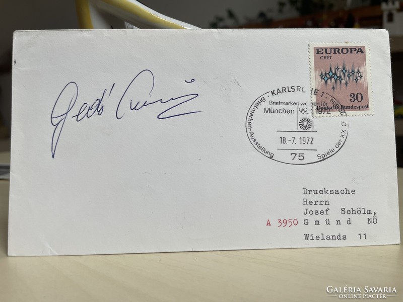 1972, Munich, signature of Olympic champion György Gedo