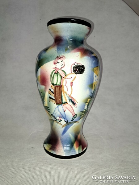 Emil Fischer art deco vase with dancing couple 28 cm