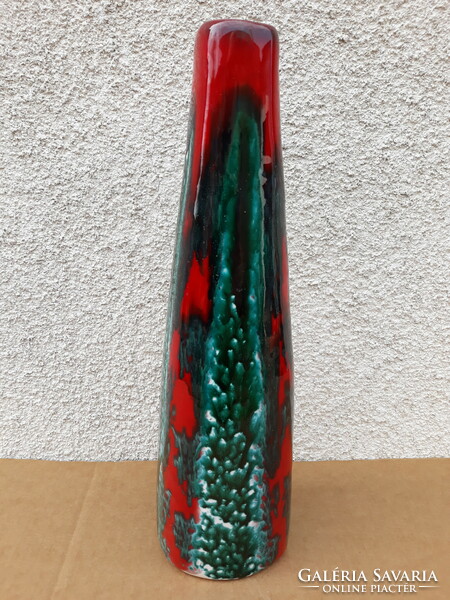 Retro applied art Péter Ferenc ceramic vase, 33 cm