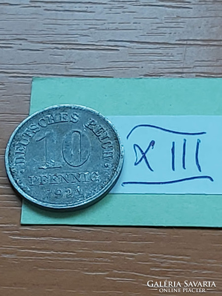 German Empire deutsches reich 10 pfennig 1921 zinc, ii. William xiii
