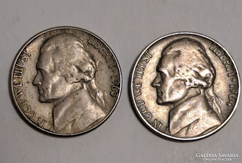 2 Pieces 1963. 1964. Usa 5 cents (t-42)