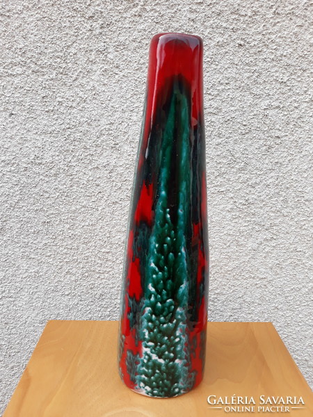 Retro applied art Péter Ferenc ceramic vase, 33 cm