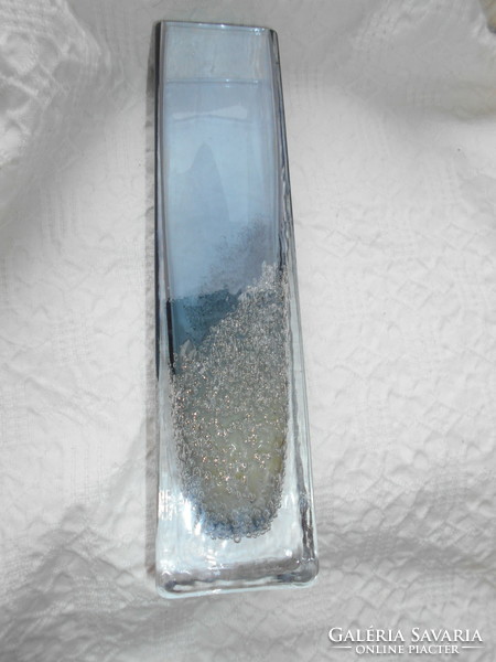 Heinrich Löffelhardt/Schott Zwiesel  különleges buborékos vastag falú nehéz üvegváza