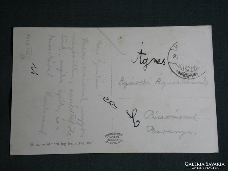 Képeslap, Postcard, Hévíz Kápolna látkép részlet, 1929