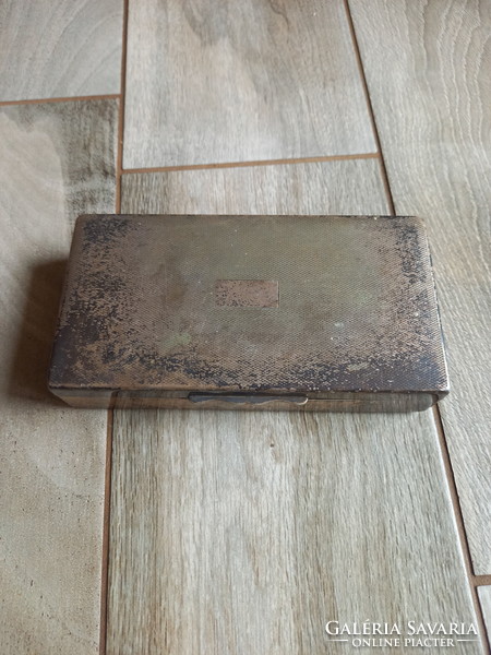 Szép régi ezüstözött doboz (16,6x3,5x8,7 cm)
