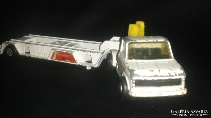 MATCHBOX SUPER KINGS 1977 FORD A SERIES Miss Embassy Low Load Boat Trailer K27