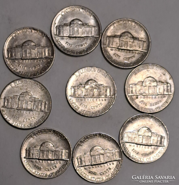9 darab  USA 5 Cent (T-39)