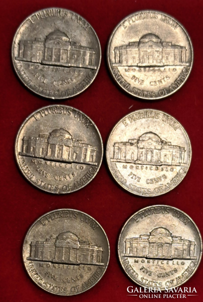 6 darab  USA 5 Cent (T-33)