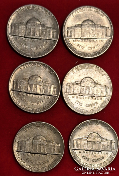 6 Pieces usa 5 cents (t-33)