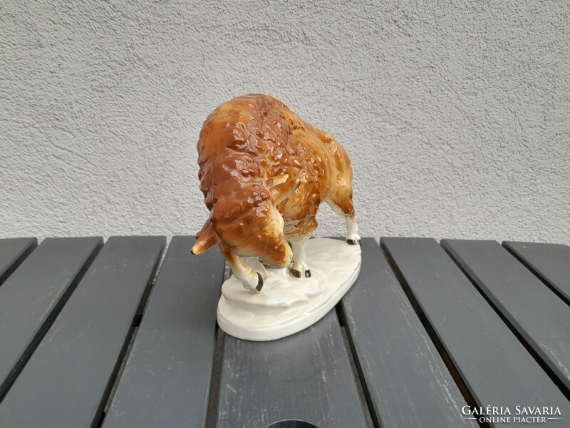 Nagyméretű Lippelsdorf Német porcelán bölény