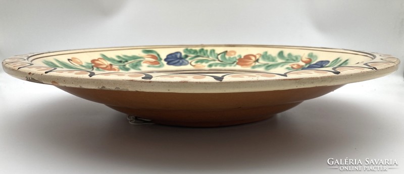 Sándor Kántor, Karcag ceramic large plate, wedding plate, 44.5 cm - rare, collector's item