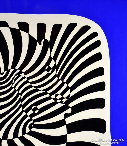 Victor vasarely (1906-1997): zebras in blue