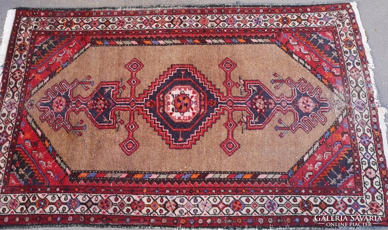 Antique Iranian wool rug. Hand knotted, from apartment.
