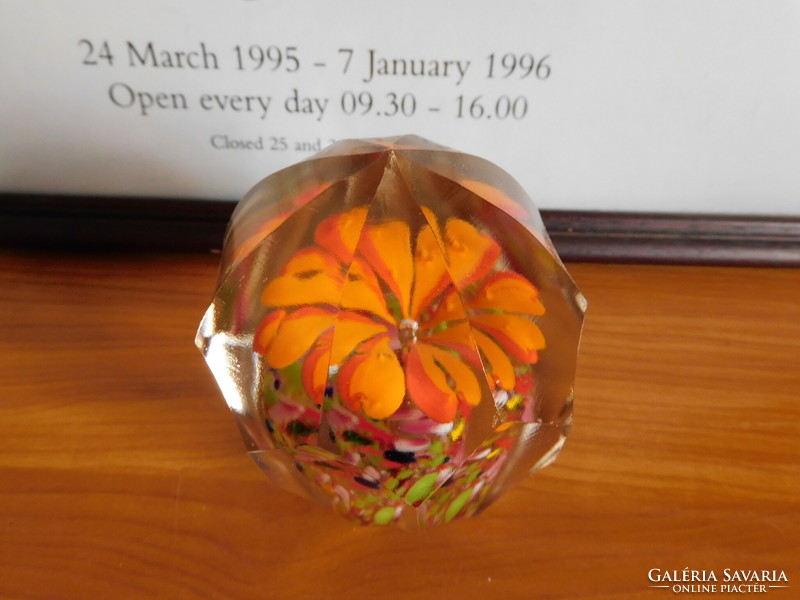Vintage sheet-polished glass paperweight