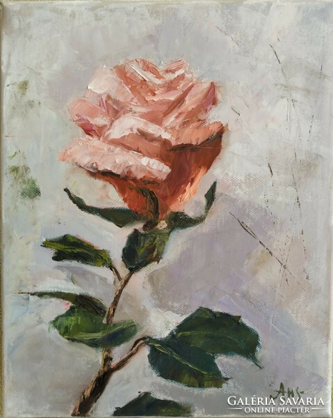 Antiipina galina: a rose strand, oil painting, canvas, painter's knife. 30X25cm