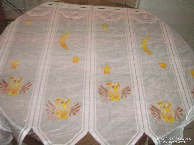 Beautiful vintage owl stained glass curtain