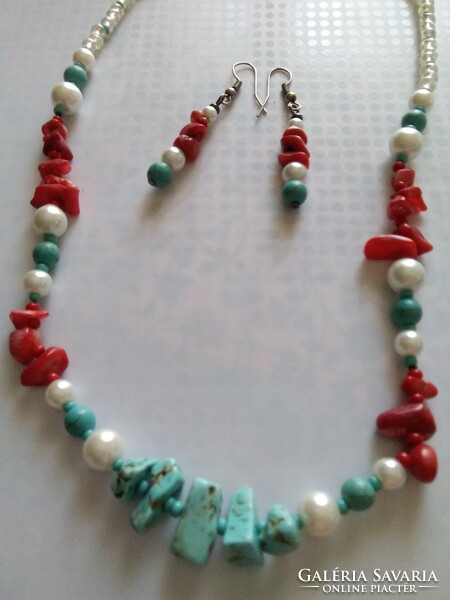 Beautiful handcrafted pearl necklace + gift earrings