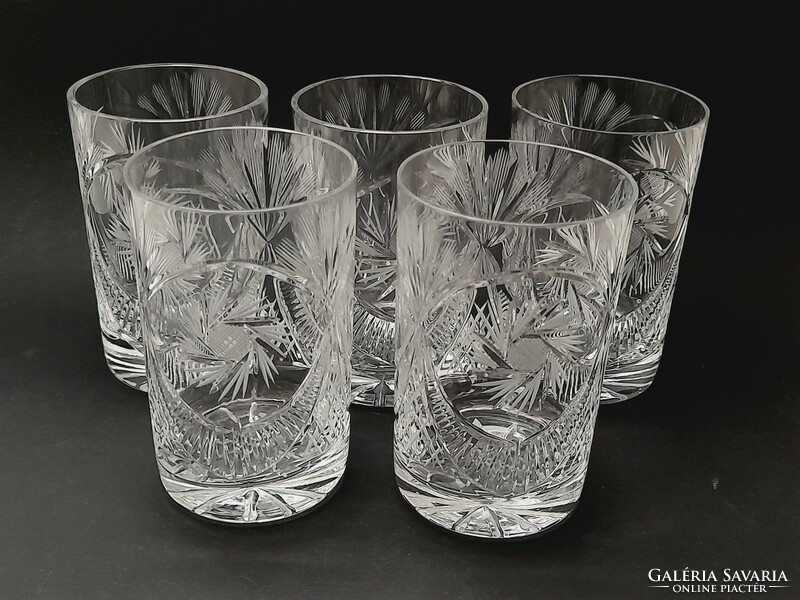 Polished crystal glasses, 5 in one, 10.2 cm